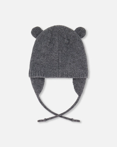 Lined Knit Hat With Ears Gray - H10Z55_000
