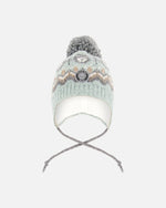 Lined Peruvian Knit Pompom Hat Gray And Sage - H10Z56_000