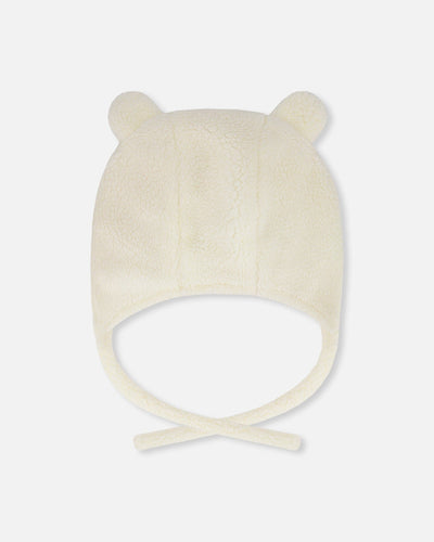 Lined Baby Sherpa Hat With Ear Flaps Off-White - H10ZA01_165