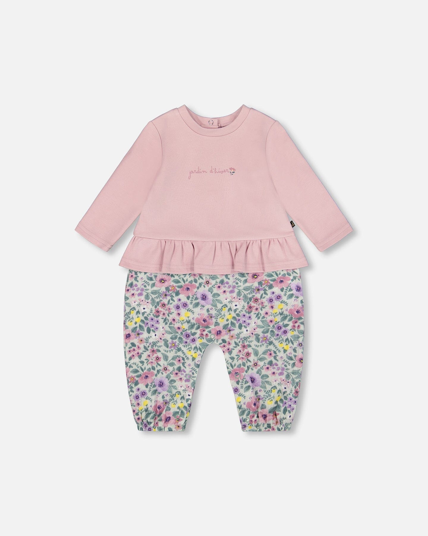 Organic Cotton Bi-Material Romper Neutral Purple - H20A41_557