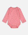 Organic Cotton Long Sleeve Romper Pink Floral - H20A70_048