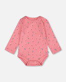 Organic Cotton Long Sleeve Romper Pink Floral - H20A70_048