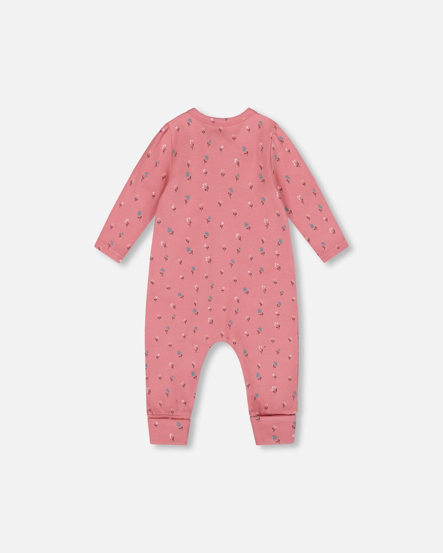 Organic Cotton Zipped Romper Pink Floral - H20B41_048