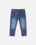 Jeans Blue Denim With Embroideries - H20E20_123