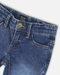 Jeans Blue Denim With Embroideries - H20E20_123