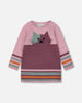 Knitted Dress Dusty Pink With Cat - H20ET85_514