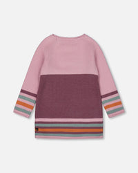 Knitted Dress Dusty Pink With Cat - H20ET85_514