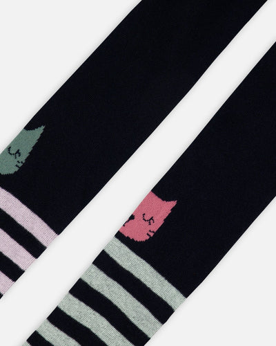 Knit Tights Dark Blue - H20ET_499