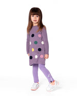 Jacquard Sweater Dress With Polka Dot Pattern Purple Gray - H20FT87_547