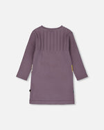 Jacquard Sweater Dress With Polka Dot Pattern Purple Gray - H20FT87_547