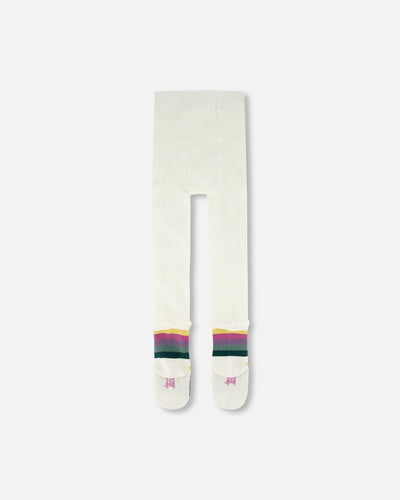 Striped Footed Knit Tights Off-White - H20FT_101
