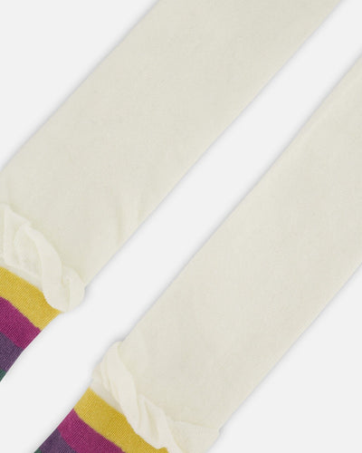 Striped Footed Knit Tights Off-White - H20FT_101