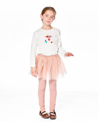 Organic Cotton Long Sleeve T-Shirt Off-White With Hot Chocolate - H20G70_101