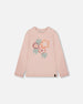 Organic Cotton Long Sleeve T-Shirt Light Pink With Big Flowers - H20G70_604