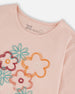 Organic Cotton Long Sleeve T-Shirt Light Pink With Big Flowers - H20G70_604