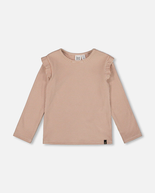 Rib Striped Top Beige And Off-White - H20G72_000