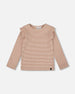 Rib Striped Top Beige And Off-White - H20G72_000