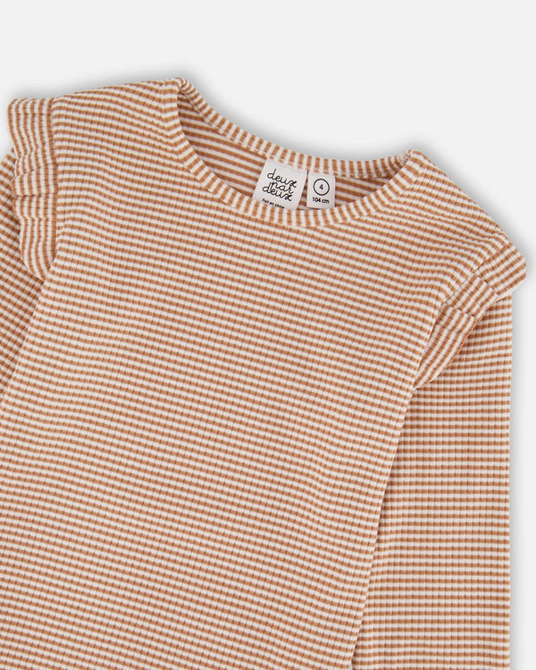 Rib Striped Top Beige And Off-White - H20G72_000