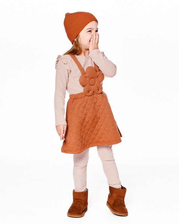 Quilted Overall Dress Mocha - H20G80_118