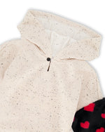 Hooded Glittering French Terry Dress Beige With Heart Bag - H20H86_000