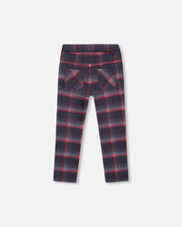 Milano Treggings Red And Navy Plaid - H20I20_079