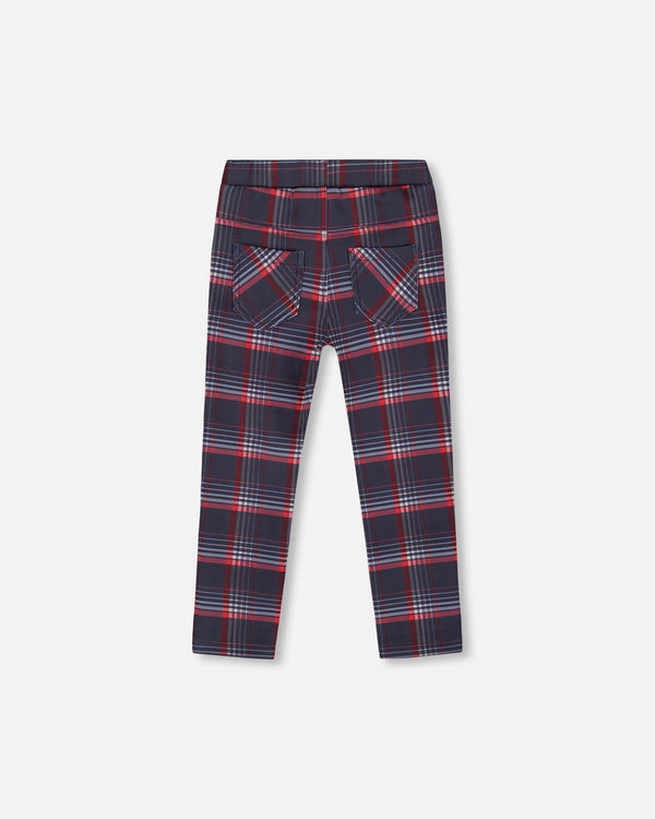 Milano Treggings Red And Navy Plaid - H20I20_079