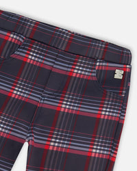 Milano Treggings Red And Navy Plaid - H20I20_079
