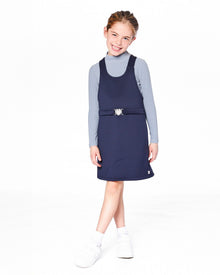 Milano Jumper Dress Navy Blue With Buckle Detail - H20I40_484