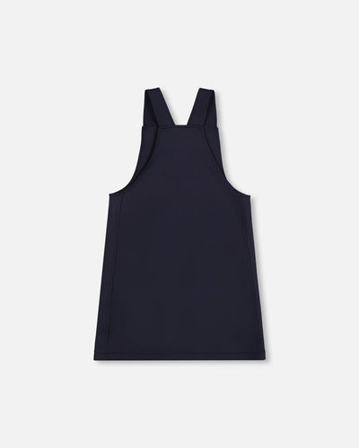 Milano Jumper Dress Navy Blue With Buckle Detail - H20I40_484