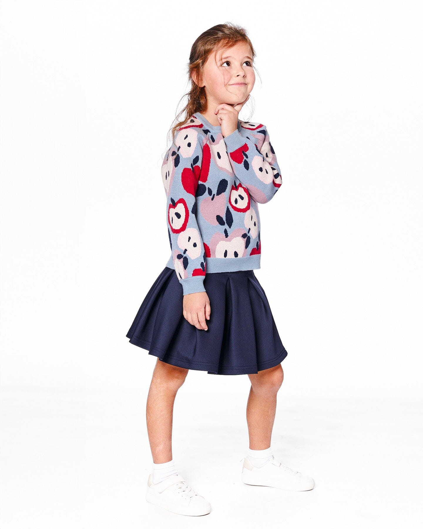 Pleated Milano Skirt Navy Blue - H20I80_484