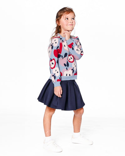 Pleated Milano Skirt Navy Blue - H20I80_484