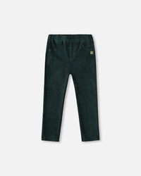 Stretch Velour Rib Treggings Dark Green - H20J20_548