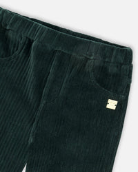 Stretch Velour Rib Treggings Dark Green - H20J20_548