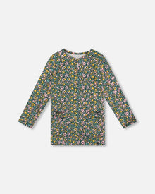 Jersey Tunic Green With Floral Print - H20J77_073