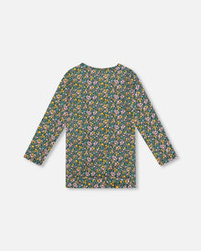 Jersey Tunic Green With Floral Print - H20J77_073