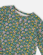 Jersey Tunic Green With Floral Print - H20J77_073