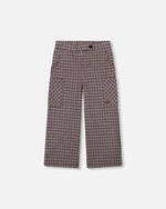 Jacquard Knit Flare Pants With Houndstooth Pattern - H20K20_076