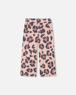 French Terry Wide Leg Sweatpants Pink Leopard - H20K21_077