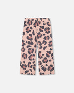 French Terry Wide Leg Sweatpants Pink Leopard - H20K21_077