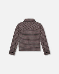 Jacquard Knit Jacket With Houndstooth Pattern - H20K52_076