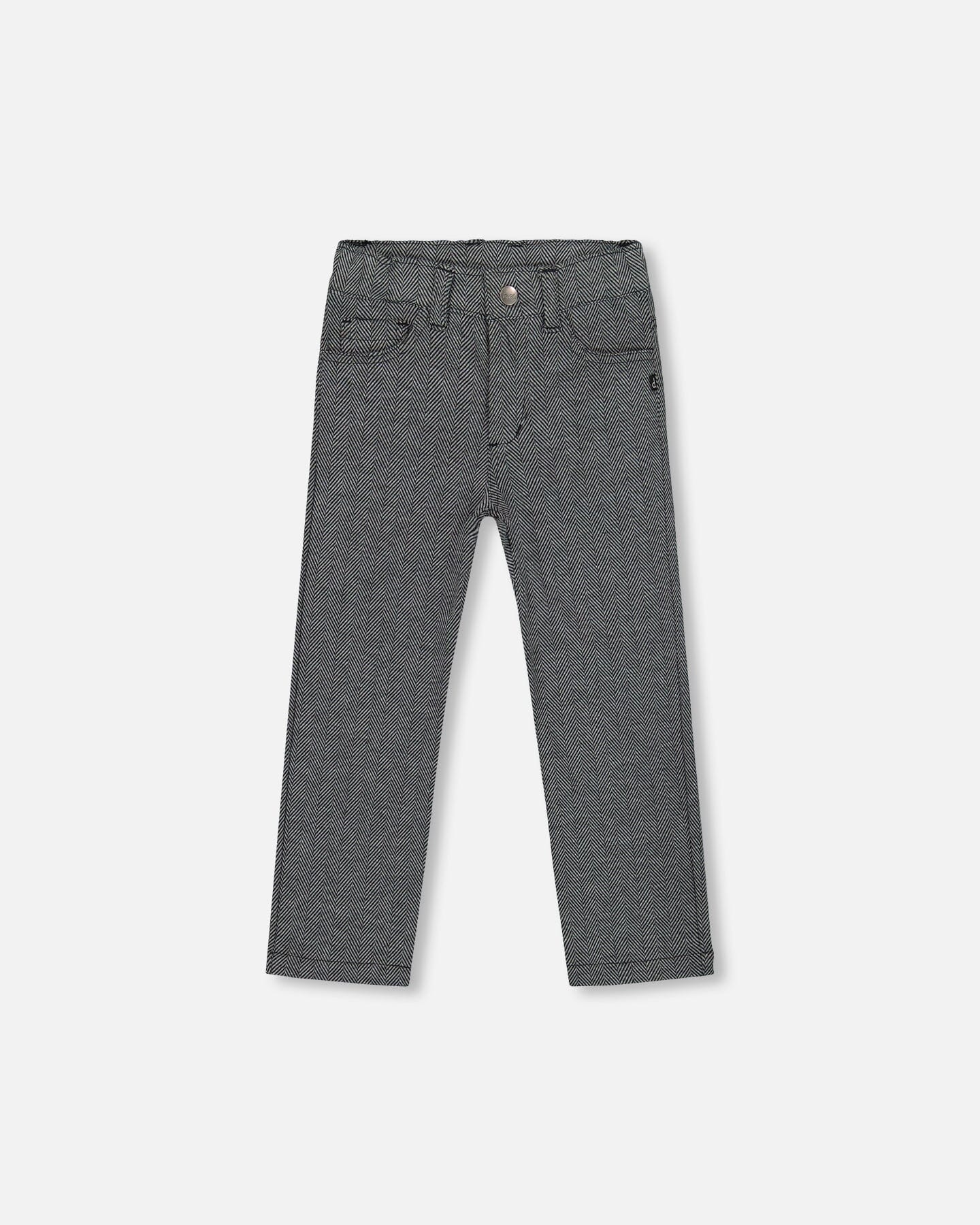 Stretch Jacquard Pants Grey Herringbone - H20LB21_000
