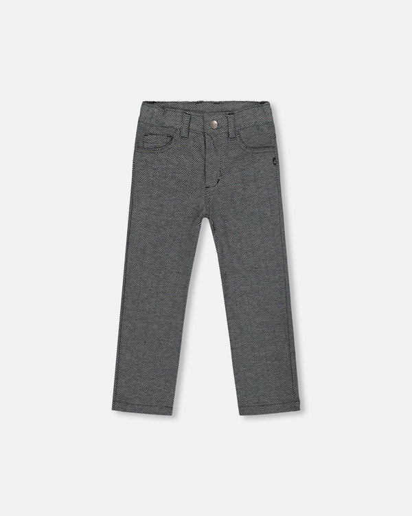 Stretch Jacquard Pants Grey Herringbone - H20LB21_000