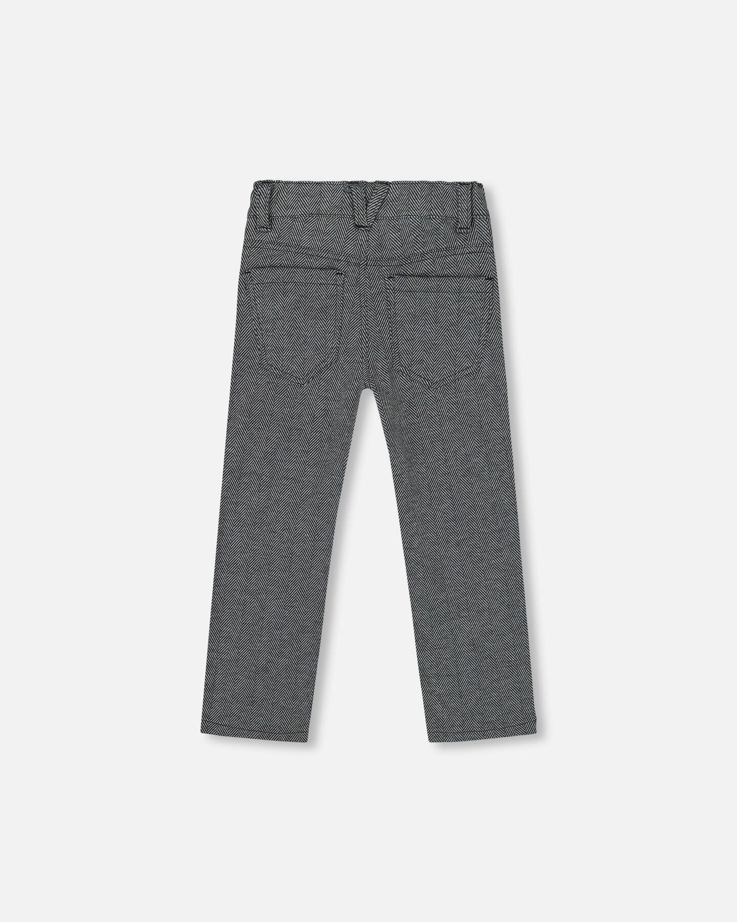 Stretch Jacquard Pants Grey Herringbone - H20LB21_000