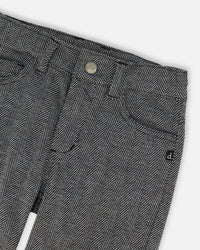 Stretch Jacquard Pants Grey Herringbone - H20LB21_000