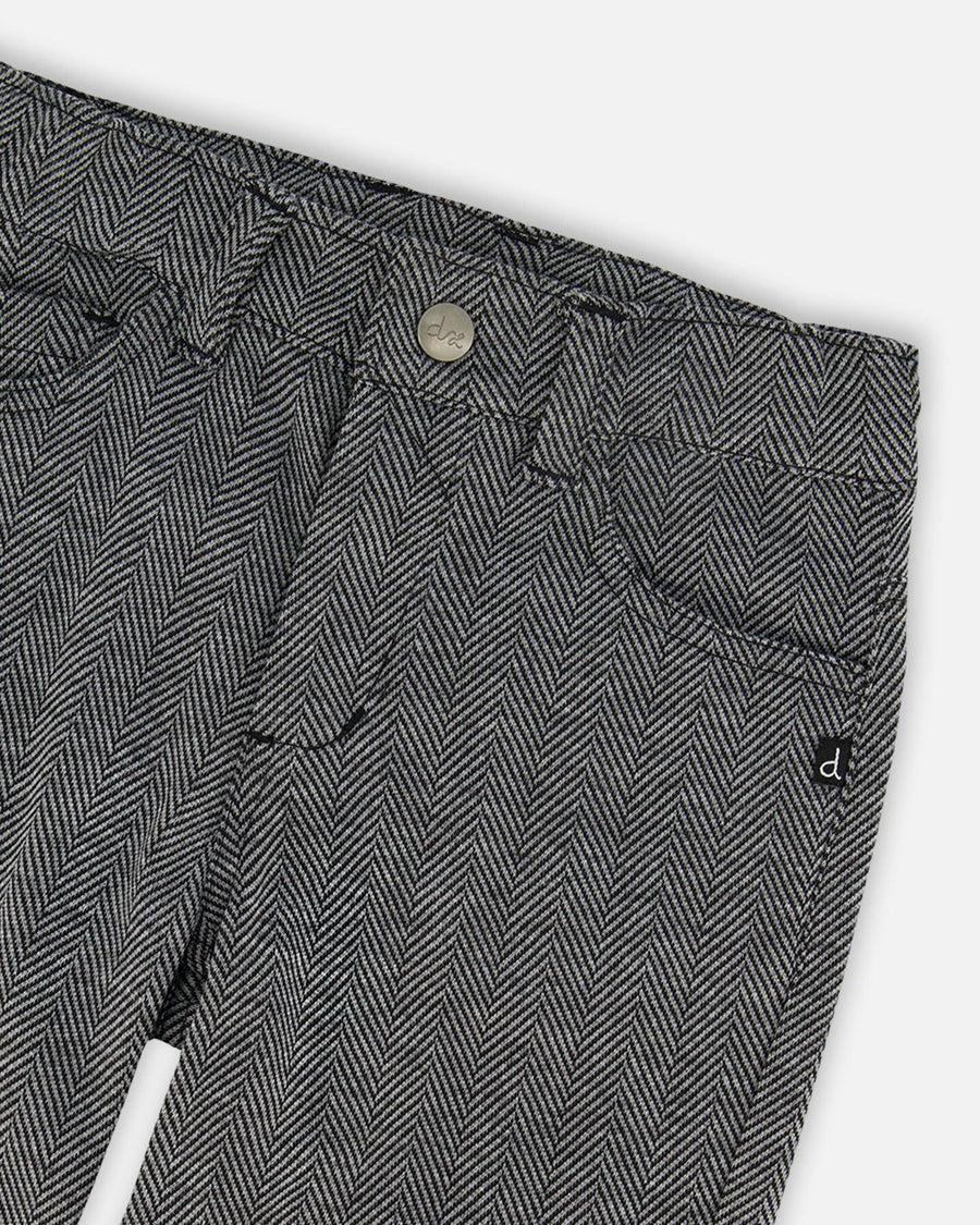 Stretch Jacquard Pants Grey Herringbone - H20LB21_000