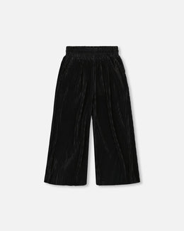Wide Leg Pleated Pants Black - H20LG20_999