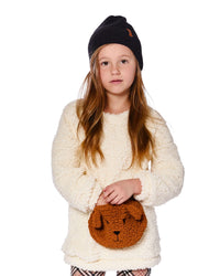 Plush Tunic Off-White With Bear Pocket - H20LG76_101