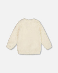 Plush Tunic Off-White With Bear Pocket - H20LG76_101