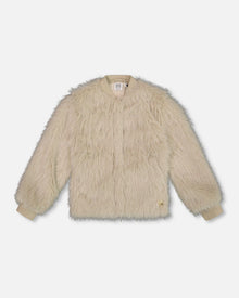 Short Faux Fur Coat Beige - H20M50_139