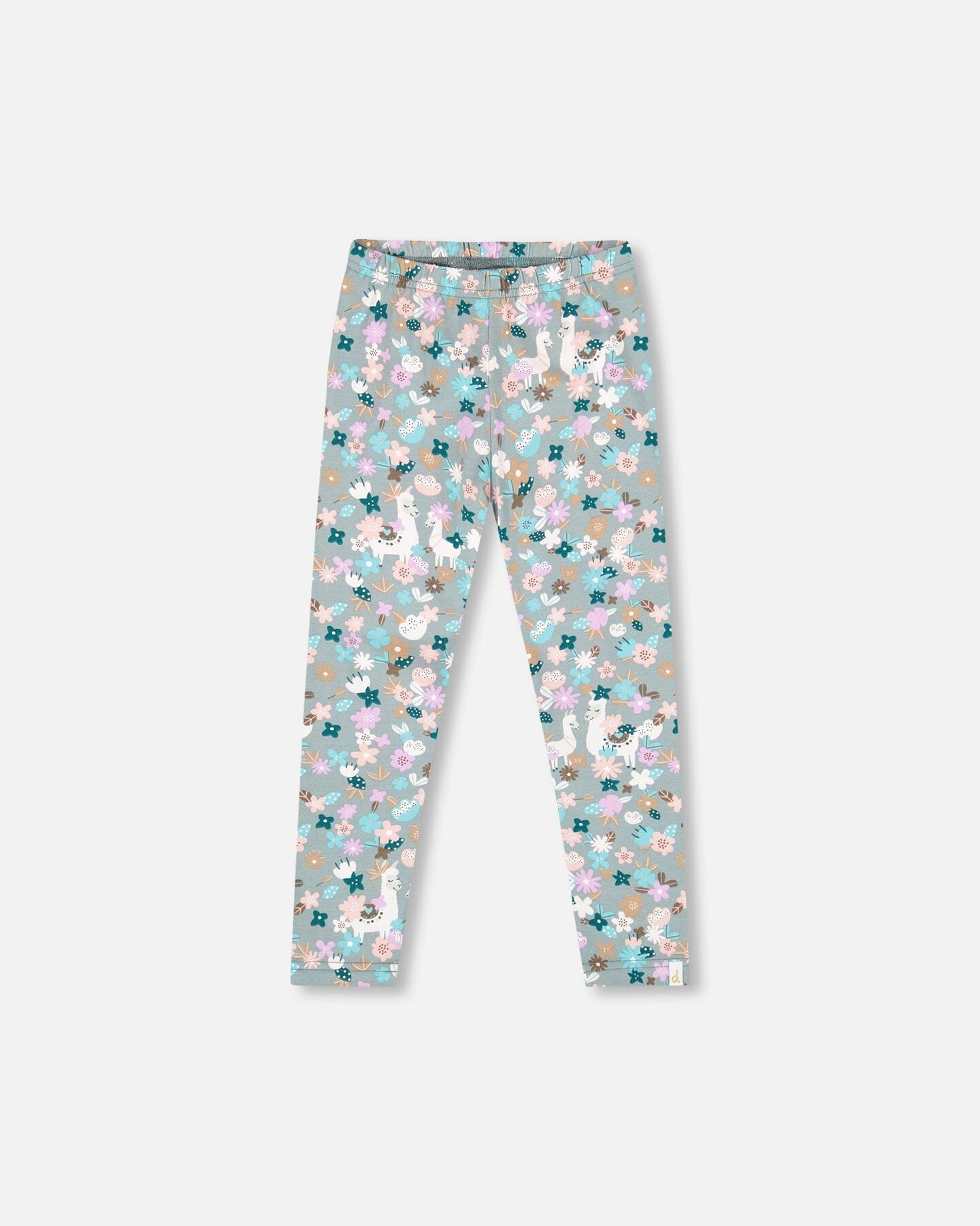 Organic Cotton Leggings Blue Llama Print - H20M60_081